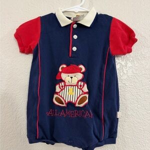 Vitamins Baby Red and Blue Bear Bodysuit
